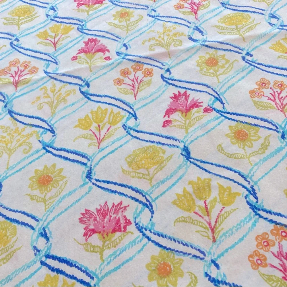 Vintage Floral Trellis Pillow Case Set Cottagecore Botanical Print Standard Size